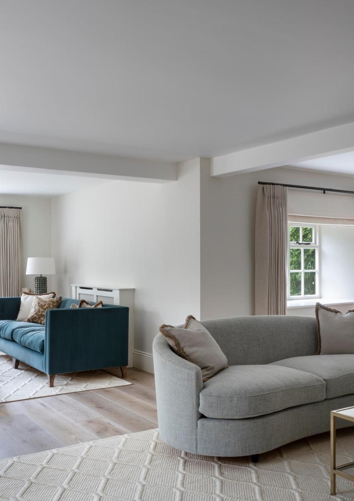 Pale oak floor in a calm contemporary living room